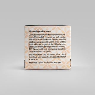 BIO Weihrauchcreme – Detail Faltschachtel