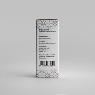 Silber-Essenz – Seitenansicht mit Anwendung und Zutaten