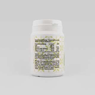 Vitamin K2-MK7+D3 Komplex Kapseln – Seitenansicht