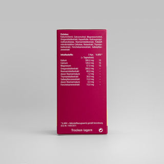 META-CARE® Basic 3 Basenkapseln – Seitenansicht mit Zutaten
