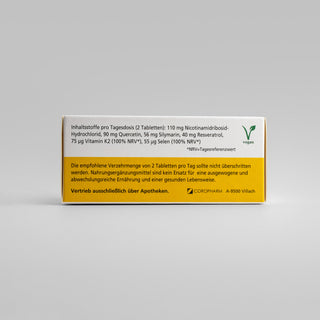 SENEVIT 60 Filmtabletten – Seitenansicht mit Inhaltsstoffen pro Tagesdosis