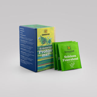 Kräutertee Probier mal!, Doppelkammerbeutel – Vorderseite