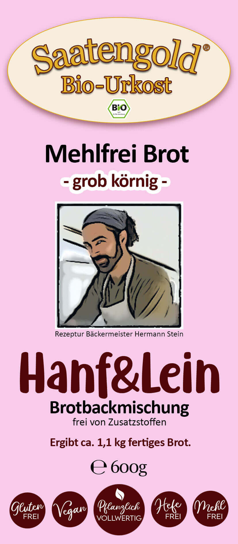 Mehlfreibrot Hanf-Lein